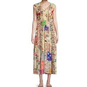 Johnny Was Cosmo Lola Silk Midi Dress Size:L $588 NWT